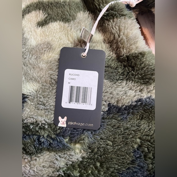 PJ Salvage Fuzzy Fleece 3/4 Zip Camo Hoodie Sweatshirt Size M Medium NWT - Picture 3 of 5